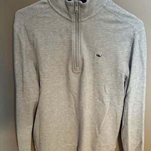 Vineyard Vines Light Gray Zip-Up Sweater